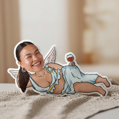 Love Drunk Cupid Custom Shaped Pillow – Unique And Hilarious Face Gift for Girlfriend, Wife