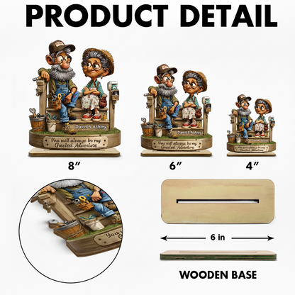 Senior Couple On Porch - Personalized 2-Layered Wooden Plaque - Anniversary, Valentine's Day Gift, Gift For Him, Gift For Her