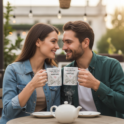 3D Inflated Effect Printed Couple Loved You Then Love You Still - Personalized White Edge-to-Edge Mug