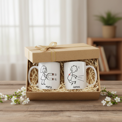 Magnetic Attraction Couple Mug Set – Romantic & Funny Gift for Couples