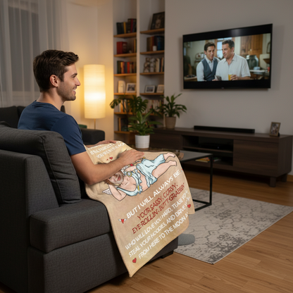 To My Hilariously Handsome Husband – Personalized Cozy Blanket from Your Wife