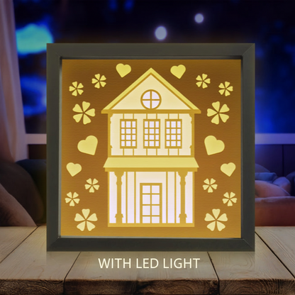 3D Layered Home Sweet Papercut Framed Picture – Personalized Holiday Décor Design for Family Gifts