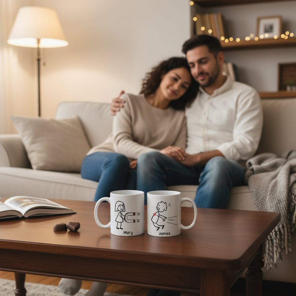 Magnetic Attraction Couple Mug Set – Romantic & Funny Gift for Couples
