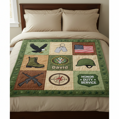 Custom 250 Years Of Honor Blanket – Personalized Branch and Name – Gift For Veteran