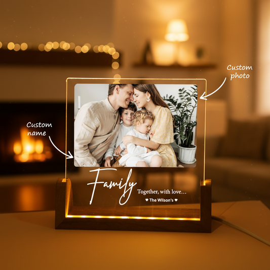 Meaningful Personalized Photo Collage LED Light - Unique Custom Gift For family, Couples