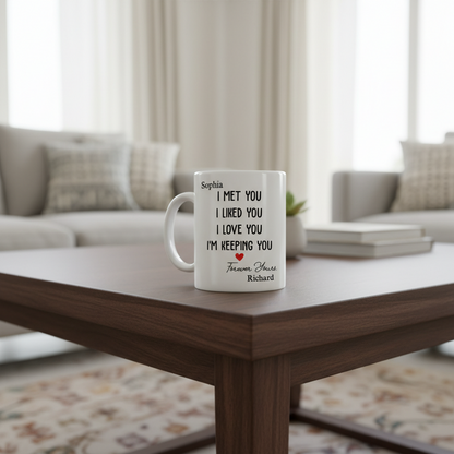 I Met You I Liked You - Personalized Custom Coffee Mug