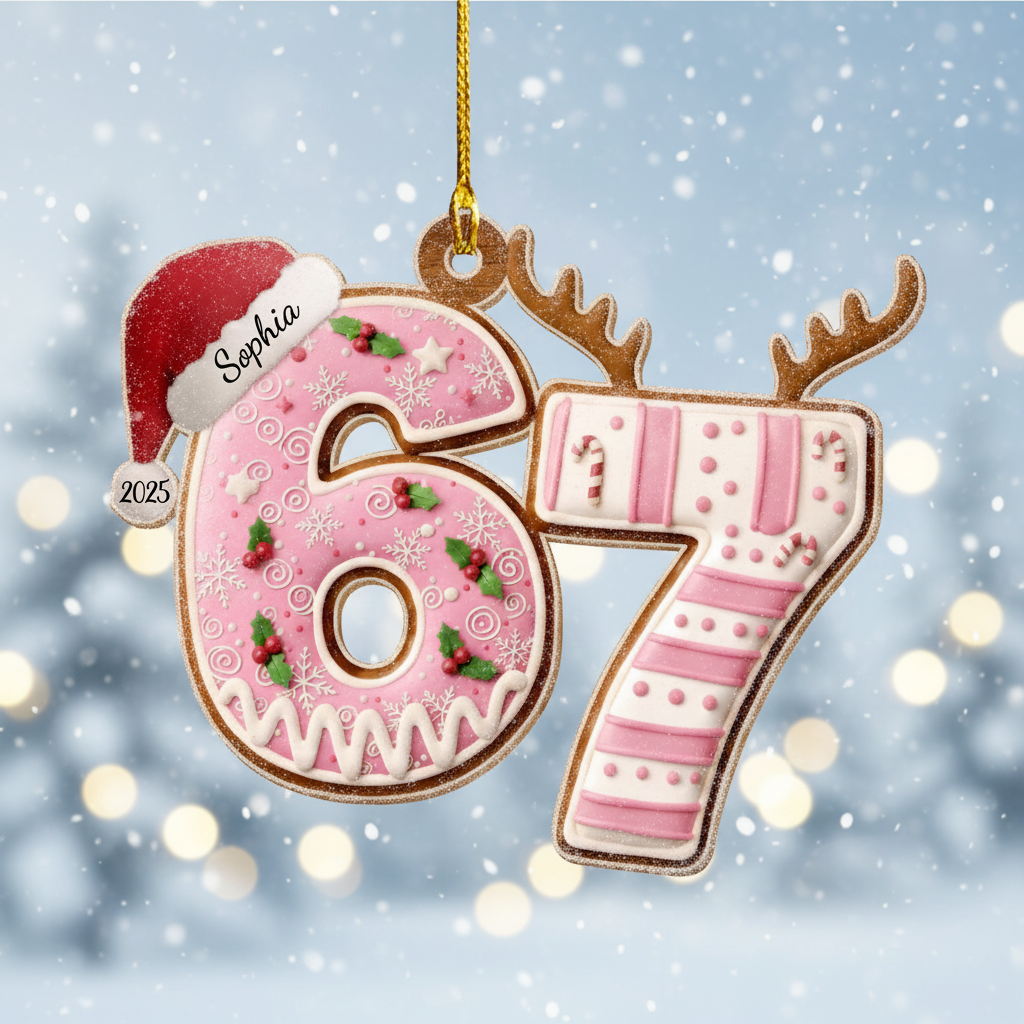 Personalized Gift – Custom Year Number Ornament 2025, The Year Of 67 Christmas Ornament, Funny Gen Z Ornament, Personalized Name Acrylic
