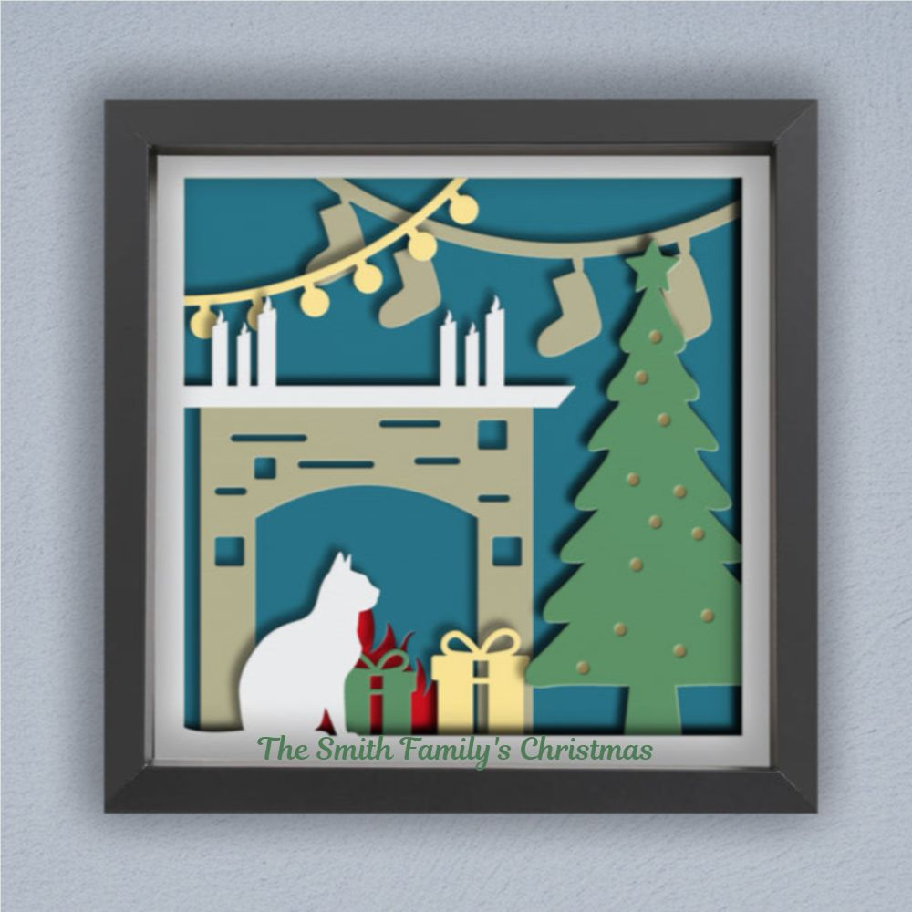 3D Layered Christmas Scene Papercut Framed Picture - Perfect Holiday Home Décor & Family Gift