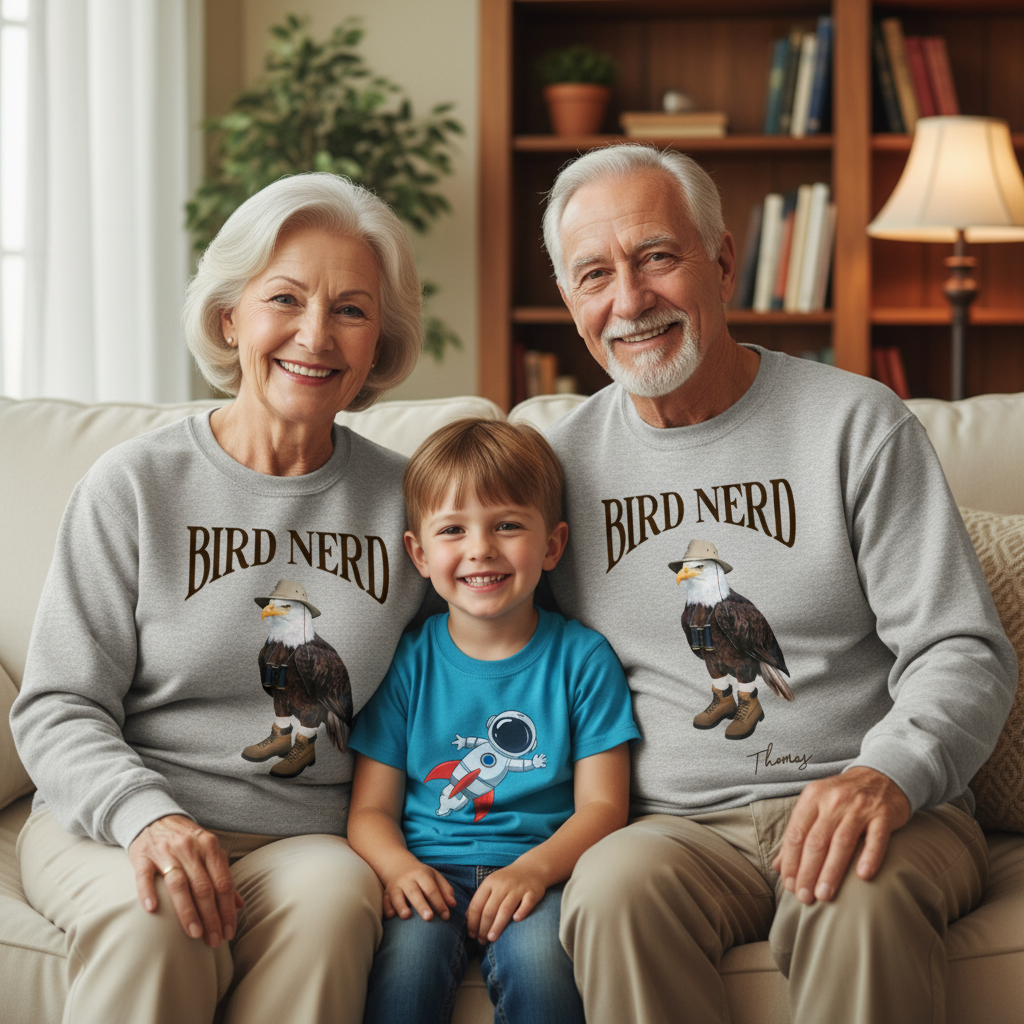 Bird Nerd Custom Name Funny - Personalized Sweatshirt - Gift for Bird Lover, Birdwatcher, Bird Watching Gifts