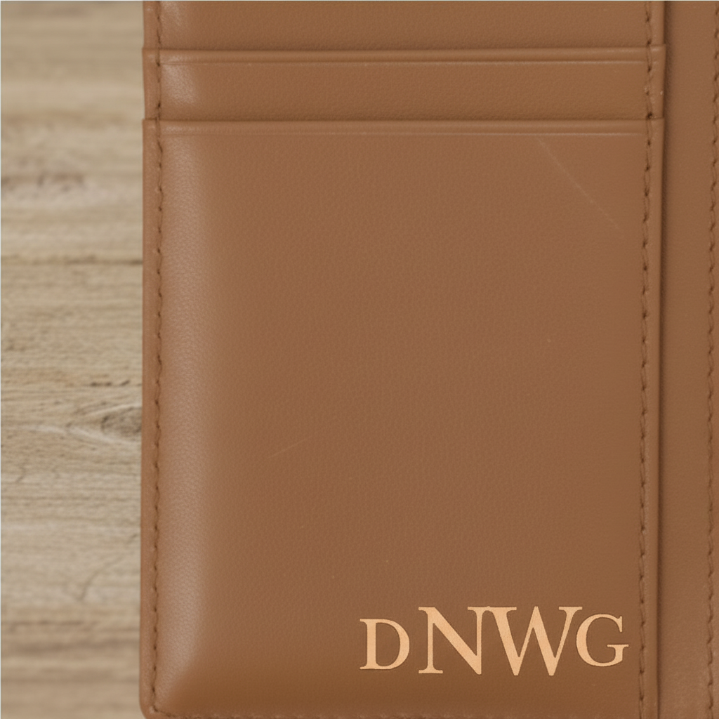 Personalized Card Holder With Laser Engraved Initial Text Logo - Premium Personalized Gift For Dad, Husband