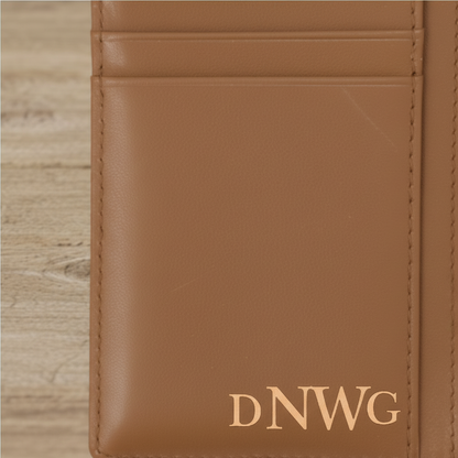 Personalized Card Holder With Laser Engraved Initial Text Logo - Premium Personalized Gift For Dad, Husband