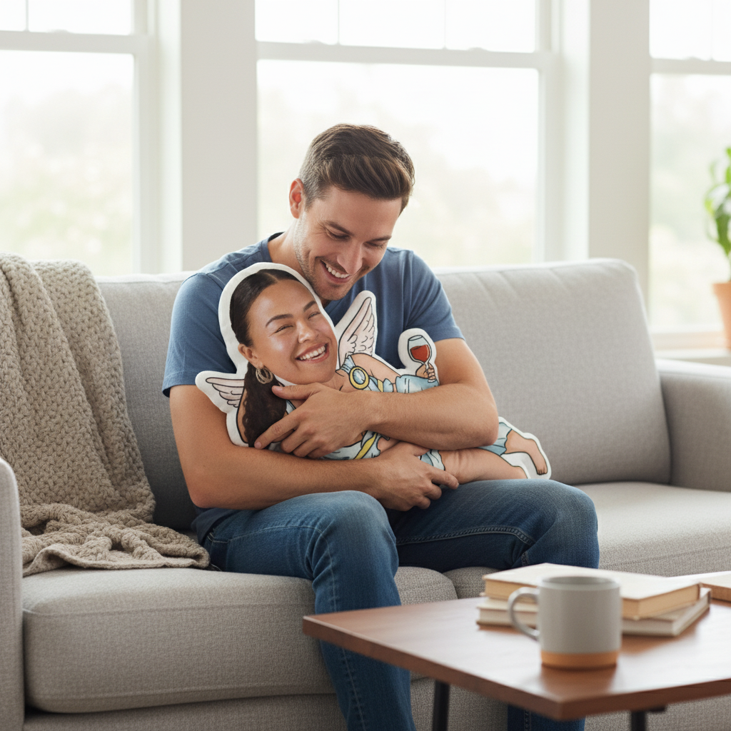 Love Drunk Cupid Custom Shaped Pillow – Unique And Hilarious Face Gift for Girlfriend, Wife
