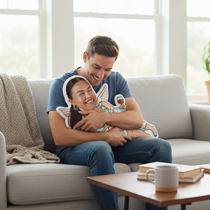 Love Drunk Cupid Custom Shaped Pillow – Unique And Hilarious Face Gift for Girlfriend, Wife