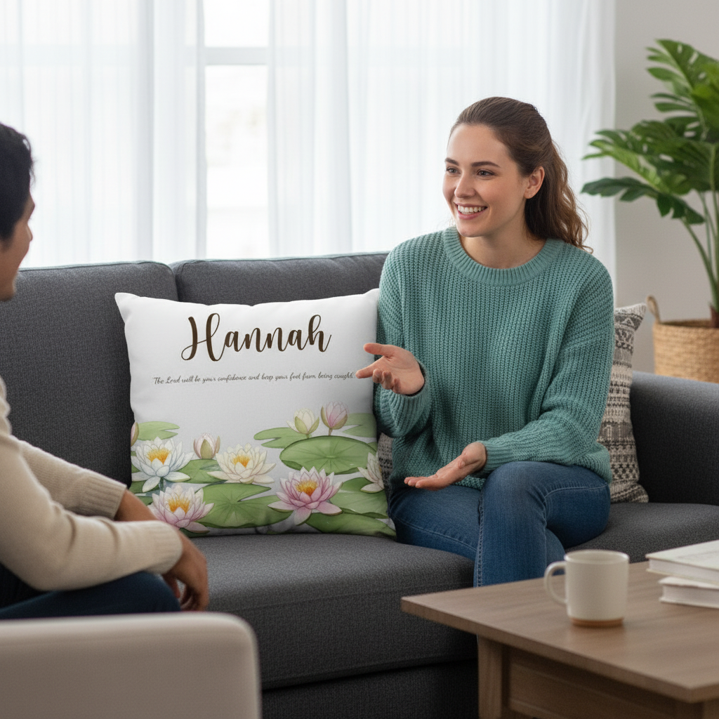 Custom Name With Birth Flower Pillow - Personalized Gift For Mom, Sister, Girlfriend