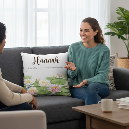 Custom Name With Birth Flower Pillow - Personalized Gift For Mom, Sister, Girlfriend