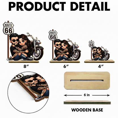 Eternal Love Biker Couple Riding Partners For Life - Personalized 2-Layer Wooden Plaque - Gift For Couple, Bikers, Gift For Him, For Her