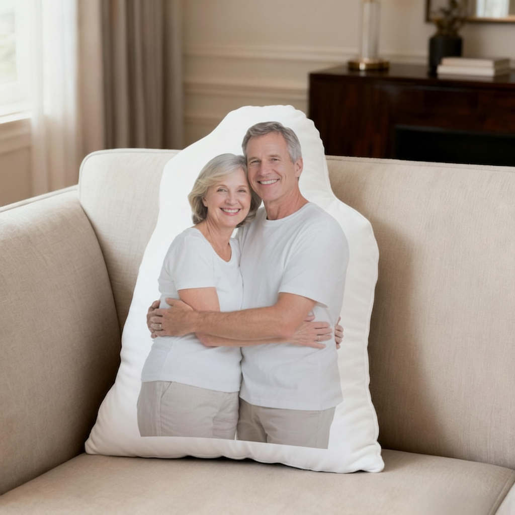 Funny Custom Sharped Photo Pillow – Personalized Gift for Family Members, Friends