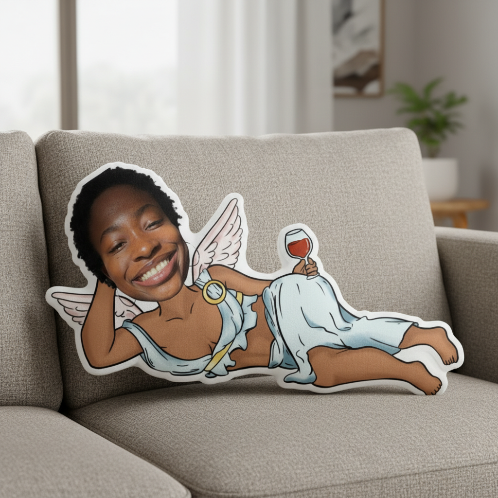 Love Drunk Cupid Custom Shaped Pillow – Unique And Hilarious Face Gift for Girlfriend, Wife