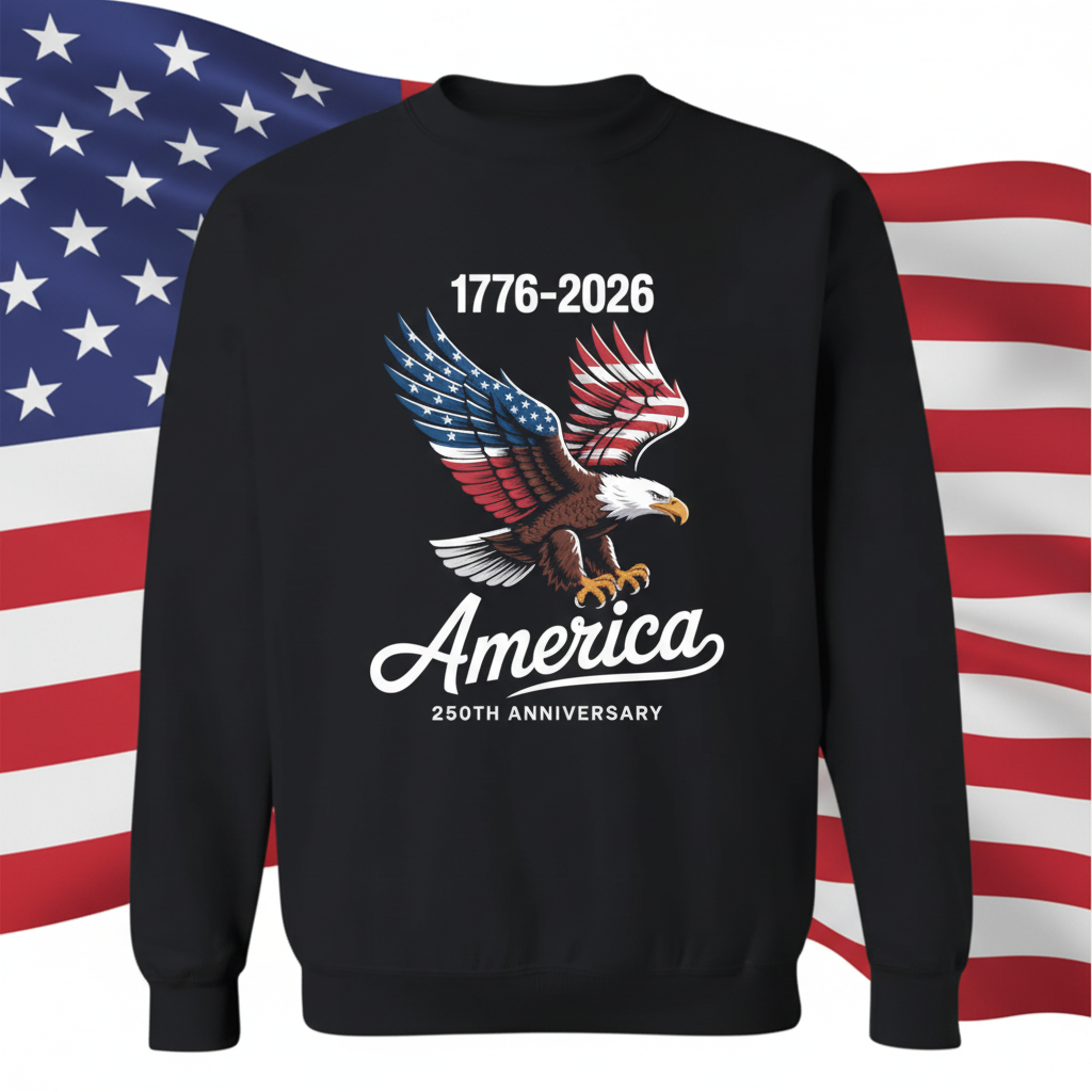 Celebrate 250 Years of America USA Anniversary 1776-2026 Dark Sweatshirt