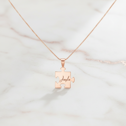 Elegant Personalized Puzzle Name Necklace – Custom Engraved Jewelry Gift For Girlfriend, Wife