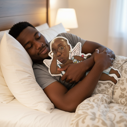 Adorable Cupid Custom Shaped Pillow – Personalized Fun Photo Gift for Her