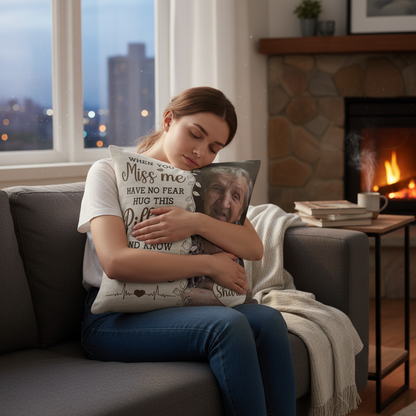 Hug This Pillow And Know I'm Here - Personalized Photo Memory Pillow