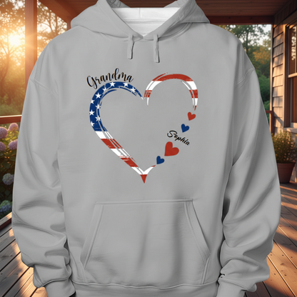 Home Is Where Your Grandma Is - Family Personalized Custom Premium Hoodie - Independence Day, 4th Of July, Birthday Gift For Grandma