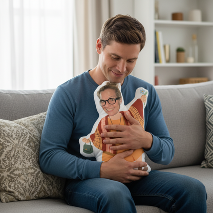 Custom Shaped Photo Pillow – Personalized Funny Face Gift for Mom, Wife, or Grandma