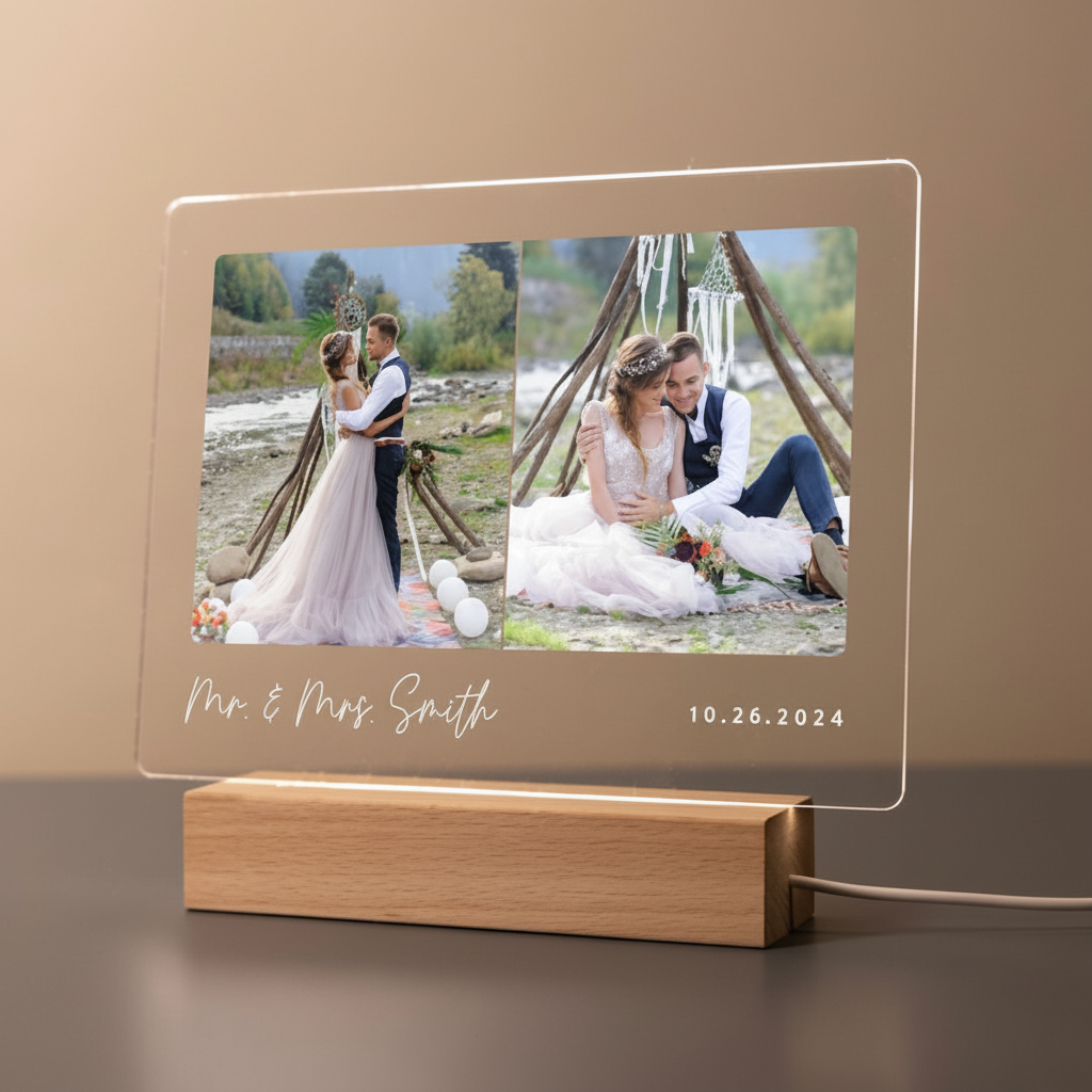 Heartwarming Custom Photo Collage LED Light – Personalized Family Memory Gift