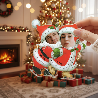 Custom Photo Acrylic Shape Ornament, Couple Christmas Gift