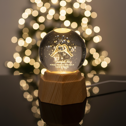 Personalized 3D Crystal Ball Lamp - Romantic Gifts for Couples