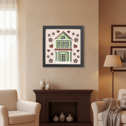 3D Layered Home Sweet Papercut Framed Picture – Personalized Holiday Décor Design for Family Gifts