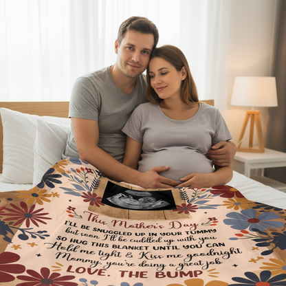 Custom Photo Tiny Hands, Tiny Feet, Big Love - Family Personalized Custom Blanket - Mother's Day, Baby Shower Gift, Gift For First Mom