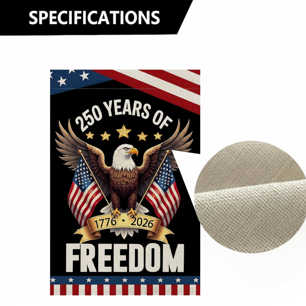 250 Years America Garden Flag, 250th Anniversary USA Patriotic Banner Double-Sided with Eagle Design, 1776-2026 Commemorative