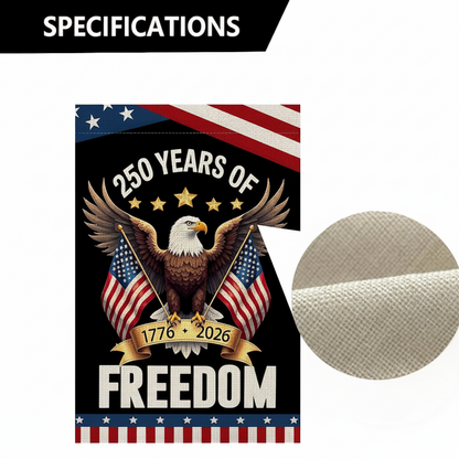 250 Years America Garden Flag, 250th Anniversary USA Patriotic Banner Double-Sided with Eagle Design, 1776-2026 Commemorative