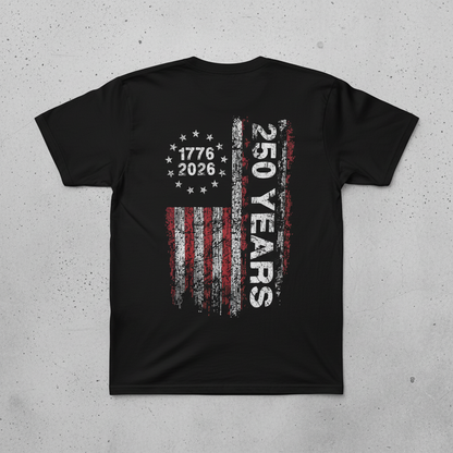 America 250th Birthday US Flag 250 Years We The People Back Side Dark Basic Tee