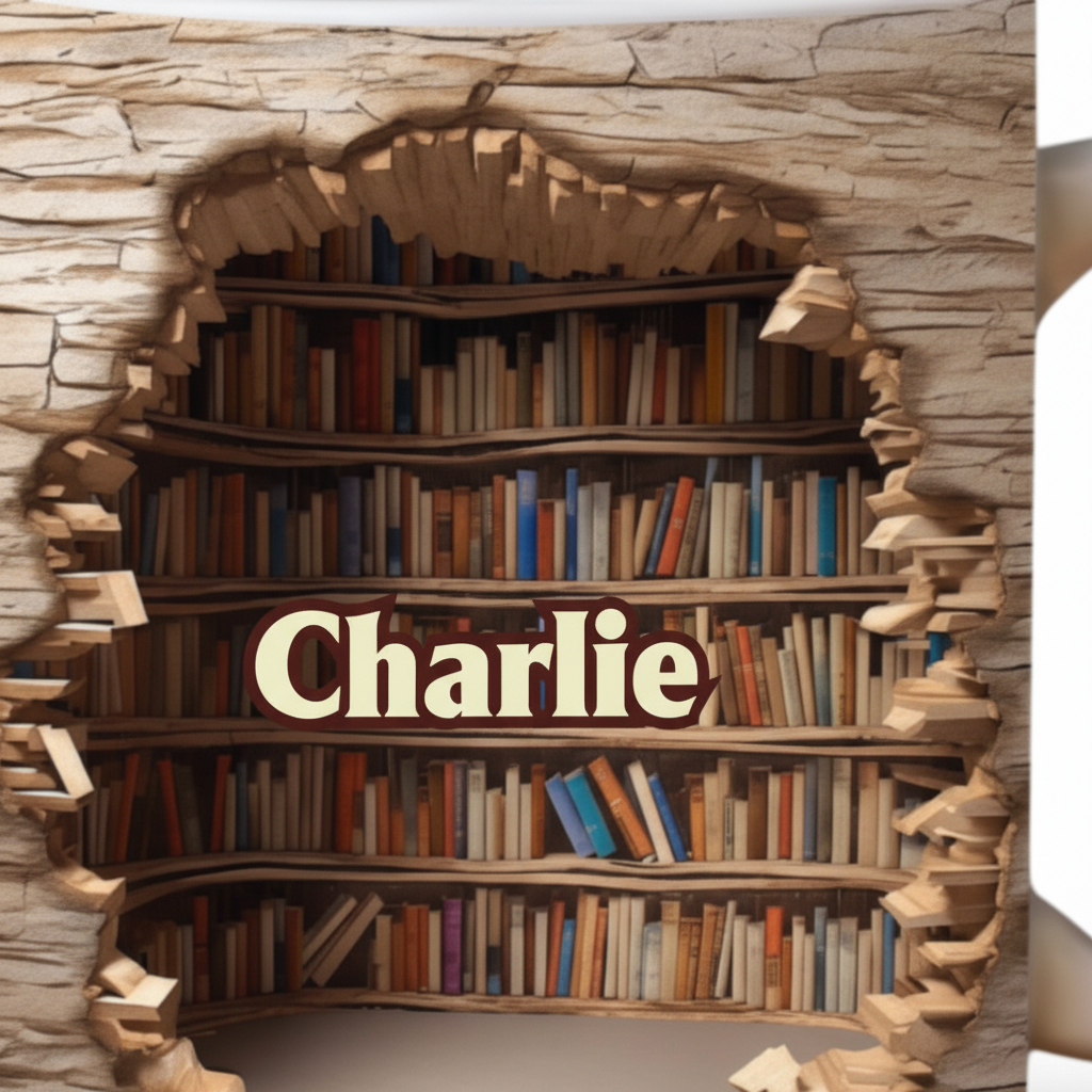 Custom Name Book Cave Design Ceramic Mug - Personalized Special Gifts for Book Lovers