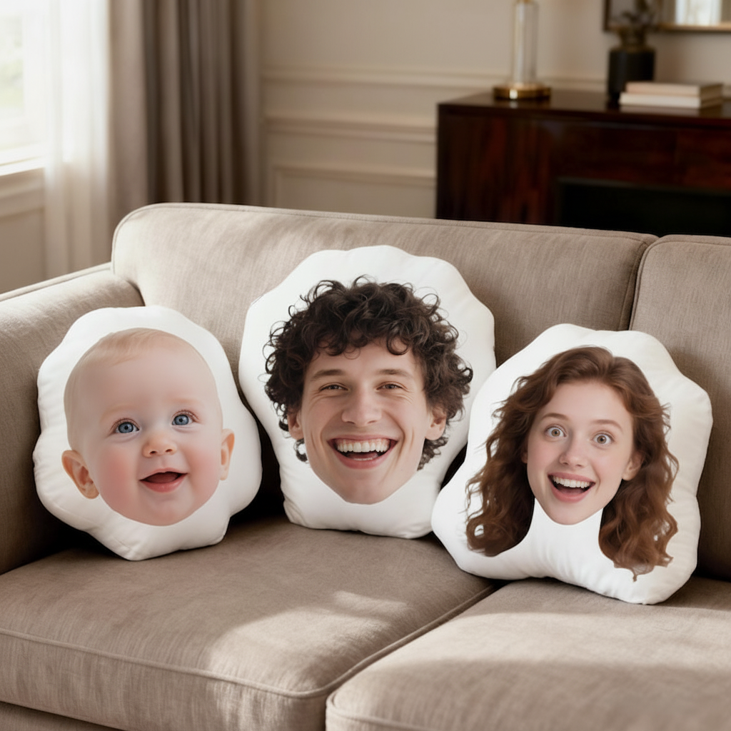Funny Custom Sharped Photo Pillow – Personalized Gift for Family Members, Friends