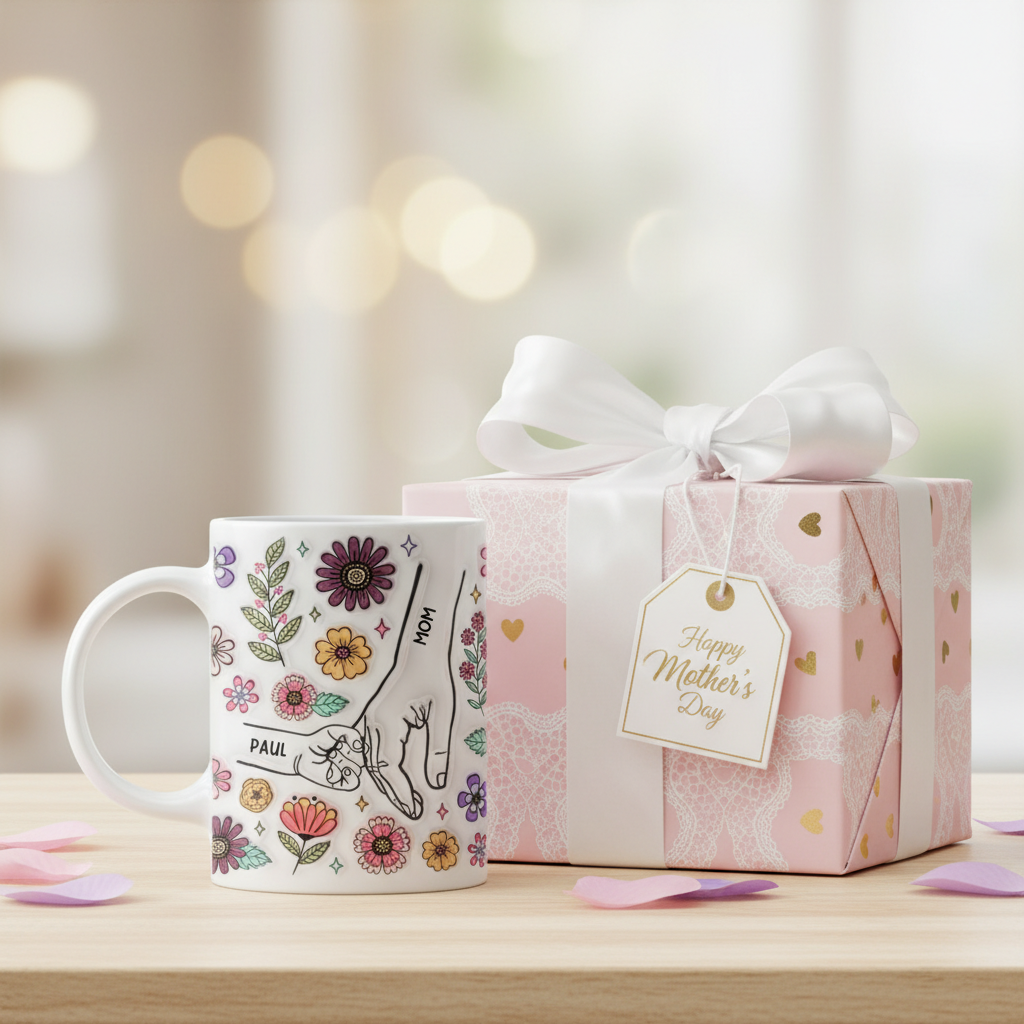 [3D Printing Effect] Personalised Holding Grandma's Hand Mug