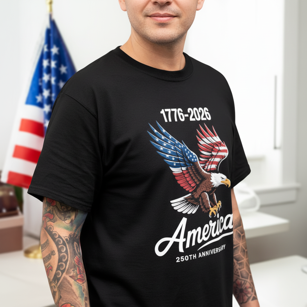 Celebrate 250 Years of America USA Anniversary 1776-2026 Dark Premium Tee