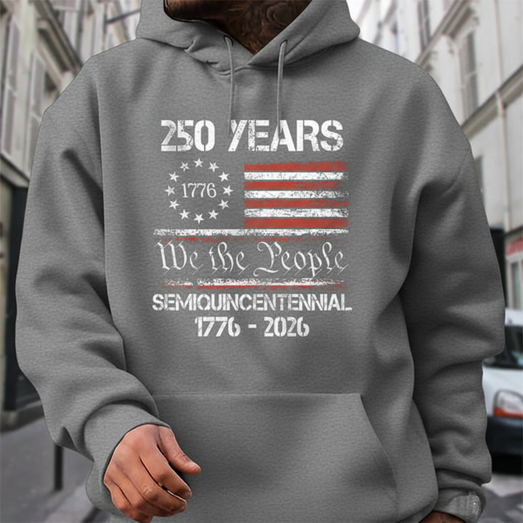 America’s 250th Anniversary United States Semiquincentennial Dark Pullover Hoodie