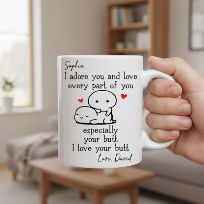 I Love Every Part Of You - Personalized Mug, Gift For Couples, Romantic Keepsake Gift