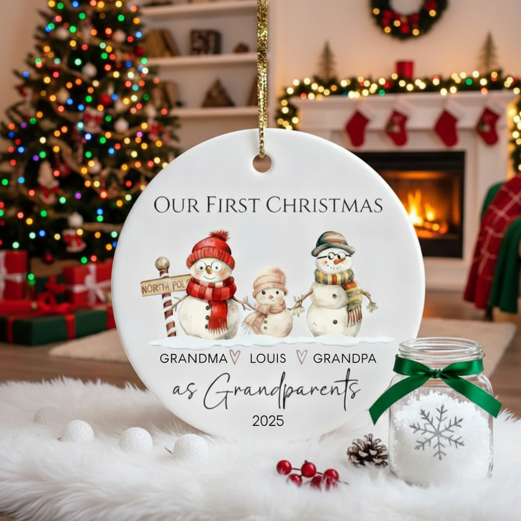 Personalized New Grandparents Ornament , First Christmas As Grandparents Ornament,New Baby Ornament, From Grandchild , Gift For Grandparents