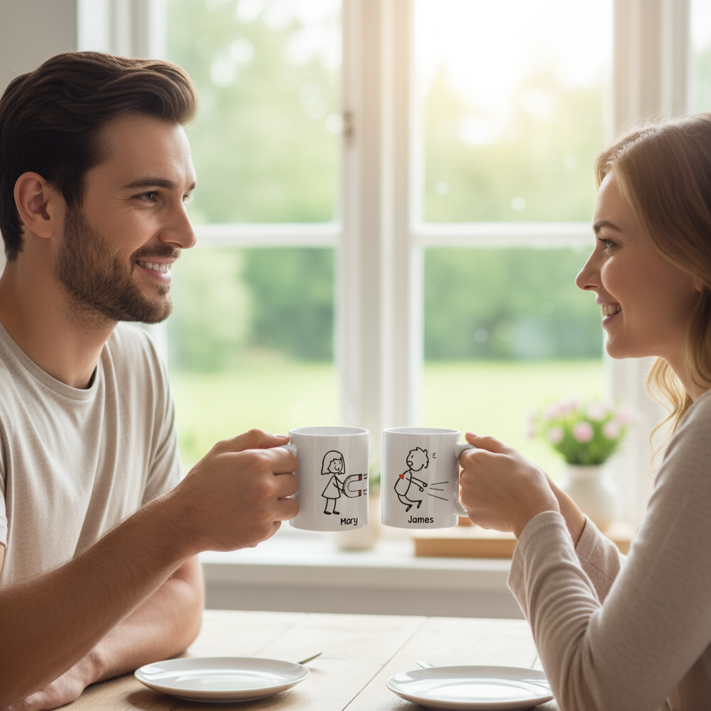 Magnetic Attraction Couple Mug Set – Romantic & Funny Gift for Couples