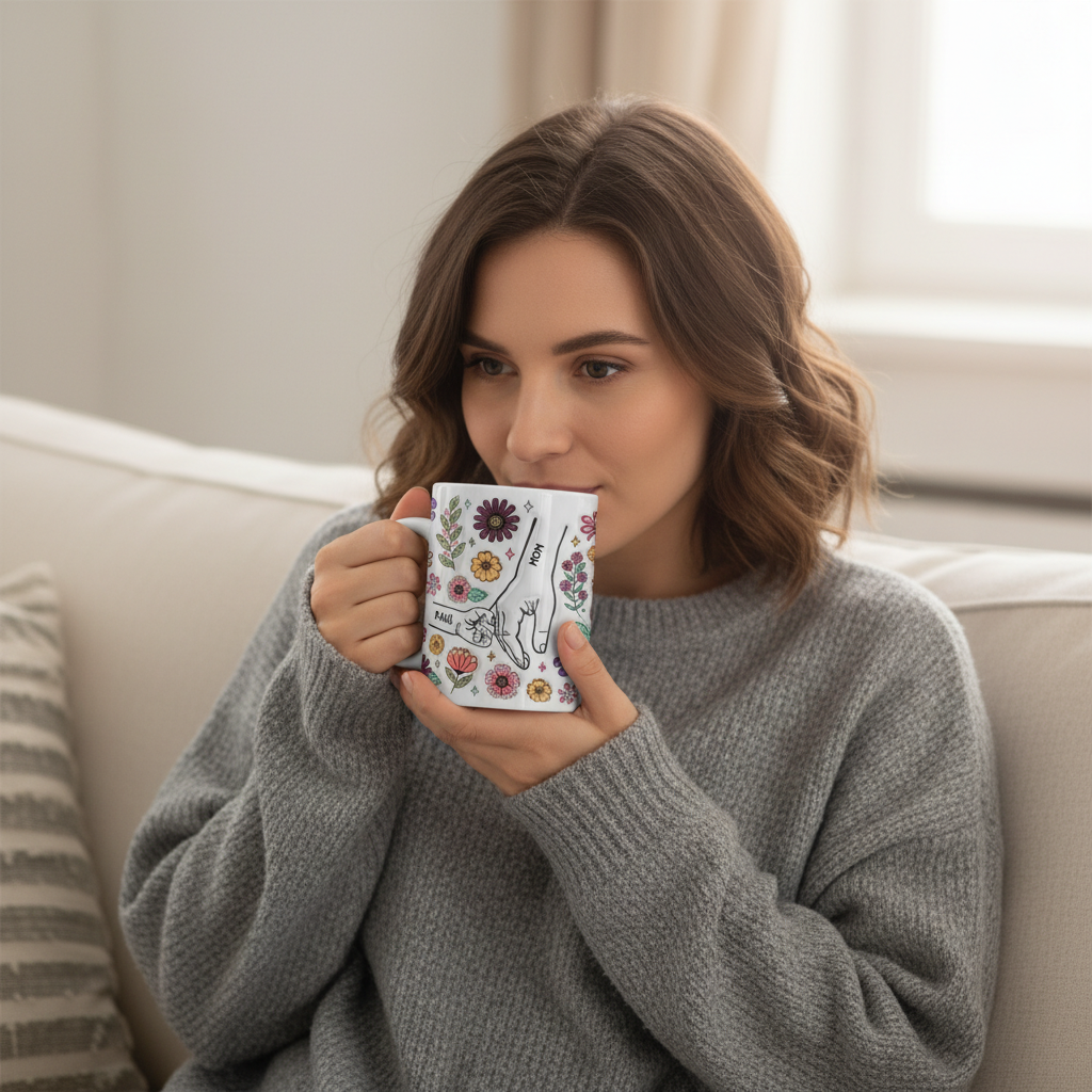 [3D Printing Effect] Personalised Holding Grandma's Hand Mug