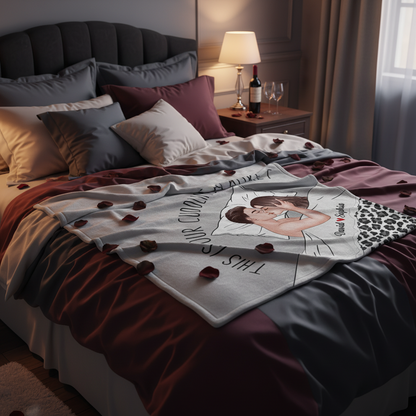 This Is Our Cuddling Blanket Romantic Kissing Couple Personalized Fleece Blanket - Romantic Gift For Couples