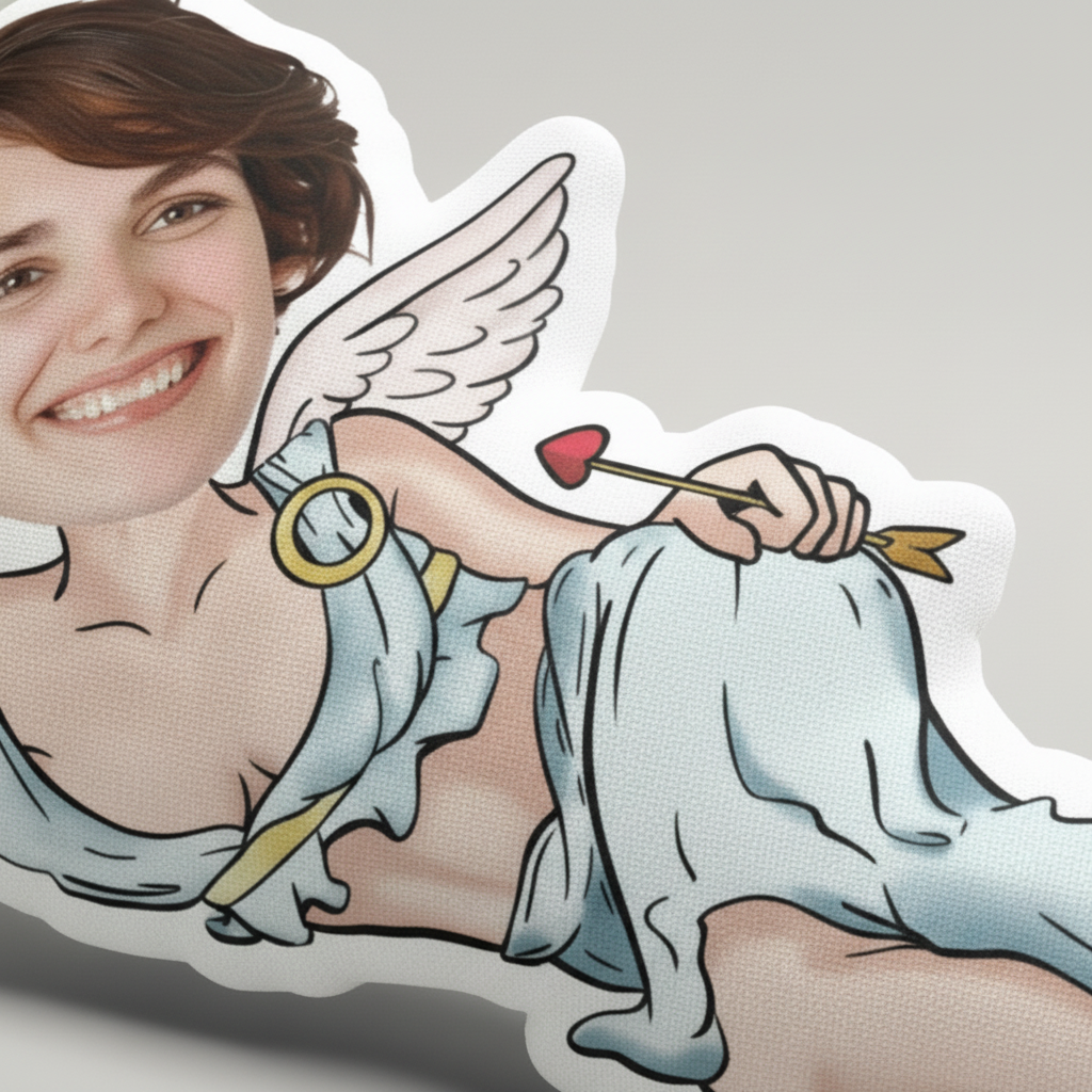 Adorable Cupid Custom Shaped Pillow – Personalized Fun Photo Gift for Her