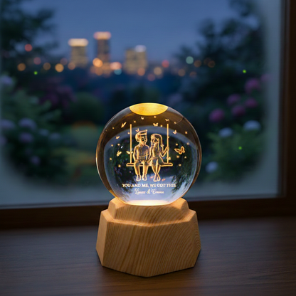 Custom 3D Crystal Ball Lamp - Romantic Gifts for Couples