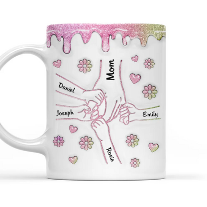 Hold Our Hands And Our Hearts - Personalized Custom 3D Inflated Effect Mug