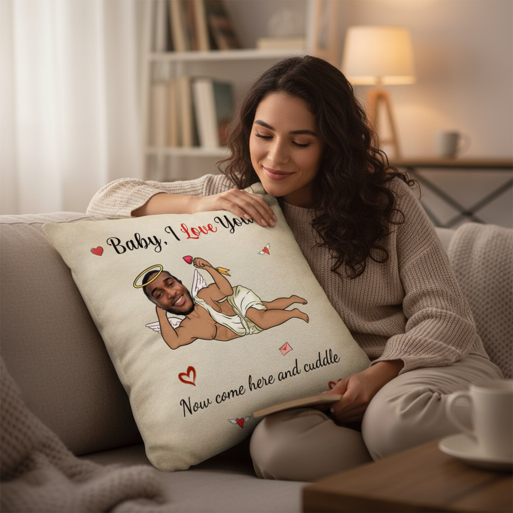 Custom Photo Now Come Here And Cuddle Pillow - Personalized Funny Valentine Gift For Couples